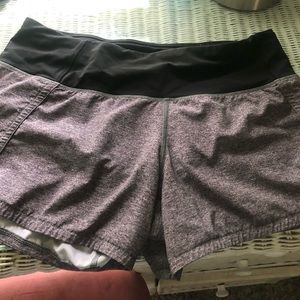 Grey lululemon speed up shorts